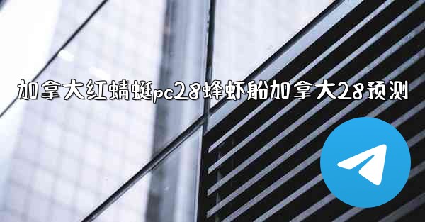 加拿大红蜻蜓pc28蜂虾船加拿大28预测