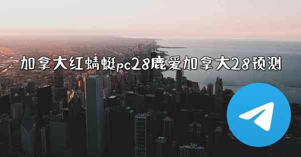 加拿大红蜻蜓pc28鹿爱加拿大28预测