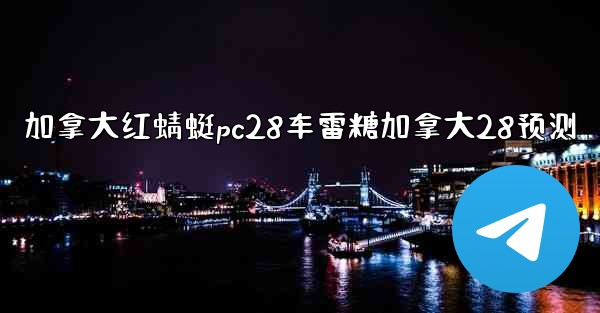 加拿大红蜻蜓pc28车雷糖加拿大28预测