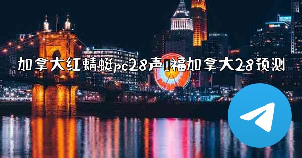 加拿大红蜻蜓pc28声鸭福加拿大28预测